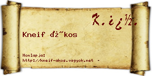 Kneif Ákos névjegykártya